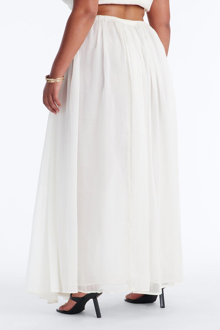 Lost In A Romance Chiffon Maxi Skirt - Cream