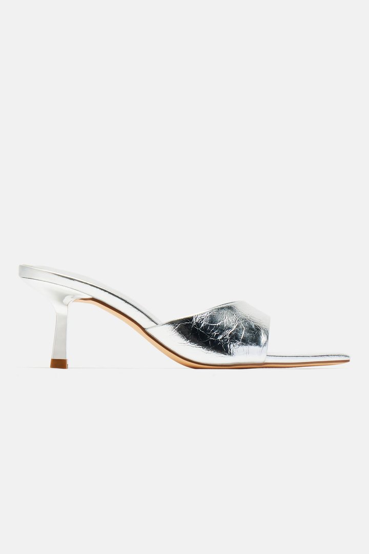 Only Have Eyes For You Heeled Mules - Silver