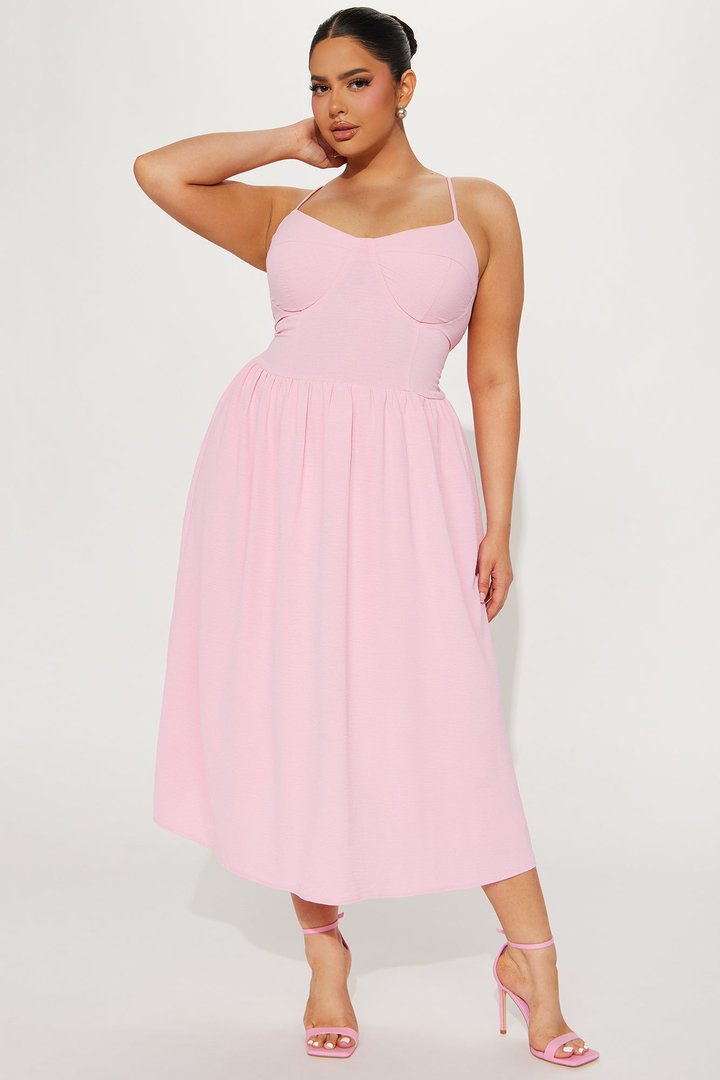 Francesca Midi Dress - Pink