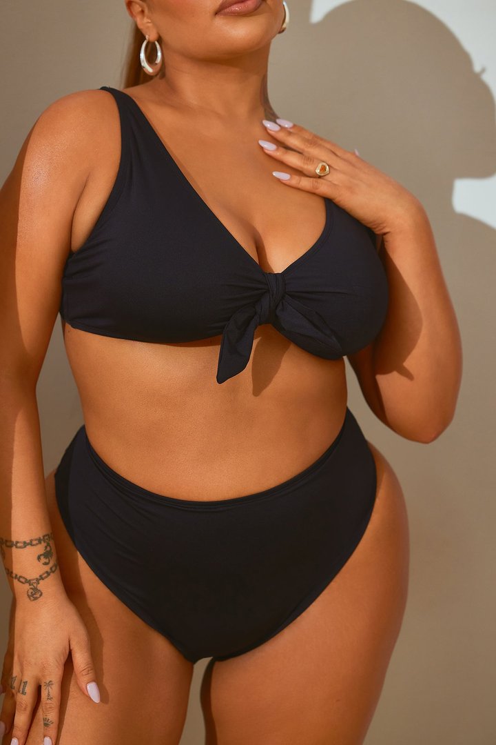 Beachy Summer Strappy 2 Piece Bikini - Black