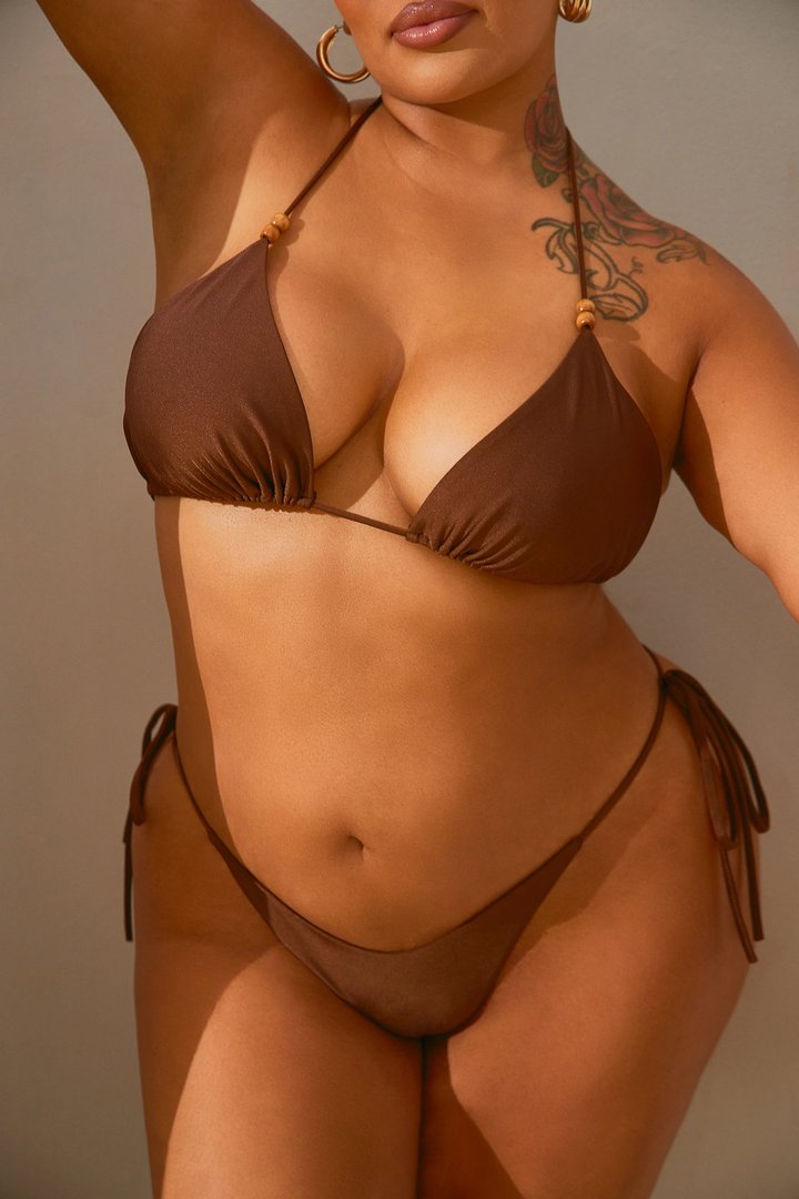 Jungle Beach 3 Piece Bikini Set - Mocha/combo