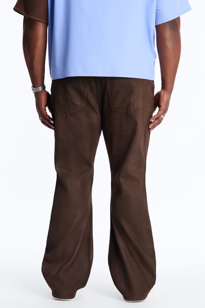 Stacked Slim Flare Phantom Waxed Jean - Brown
