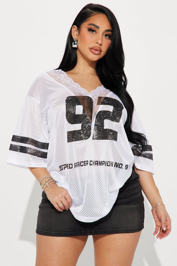 Box Suite Lace Jersey Tee - White