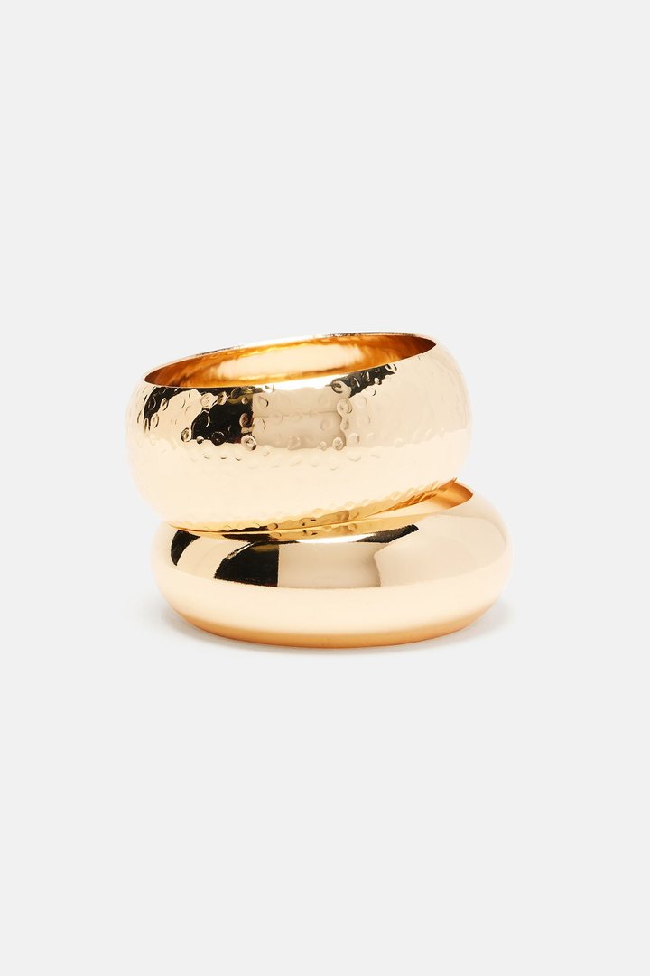 Make Some Noise 2 Piece Bangle Set - Gold