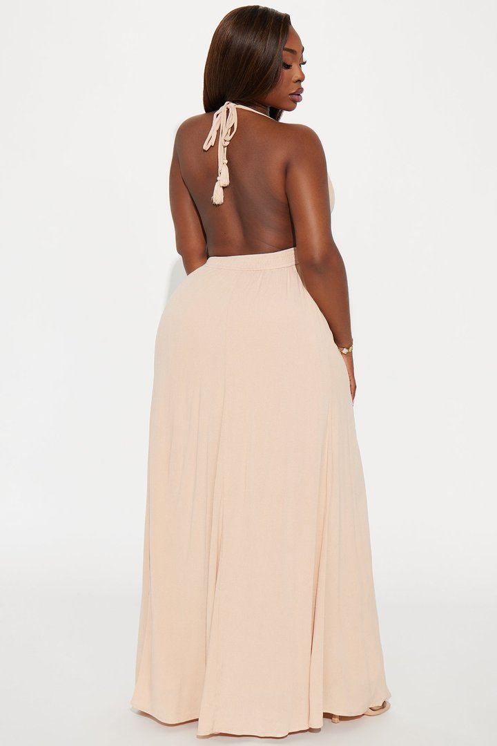 Tanya Backless Maxi Dress - Taupe