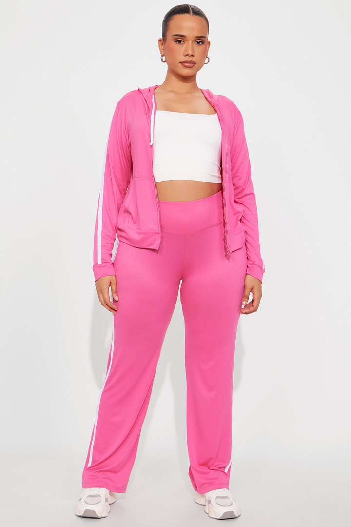 Tennis Courts Wide Leg Pant Set - Pink