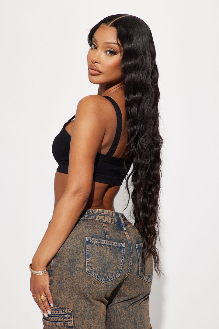 Clarise Seamless Crop Top - Black