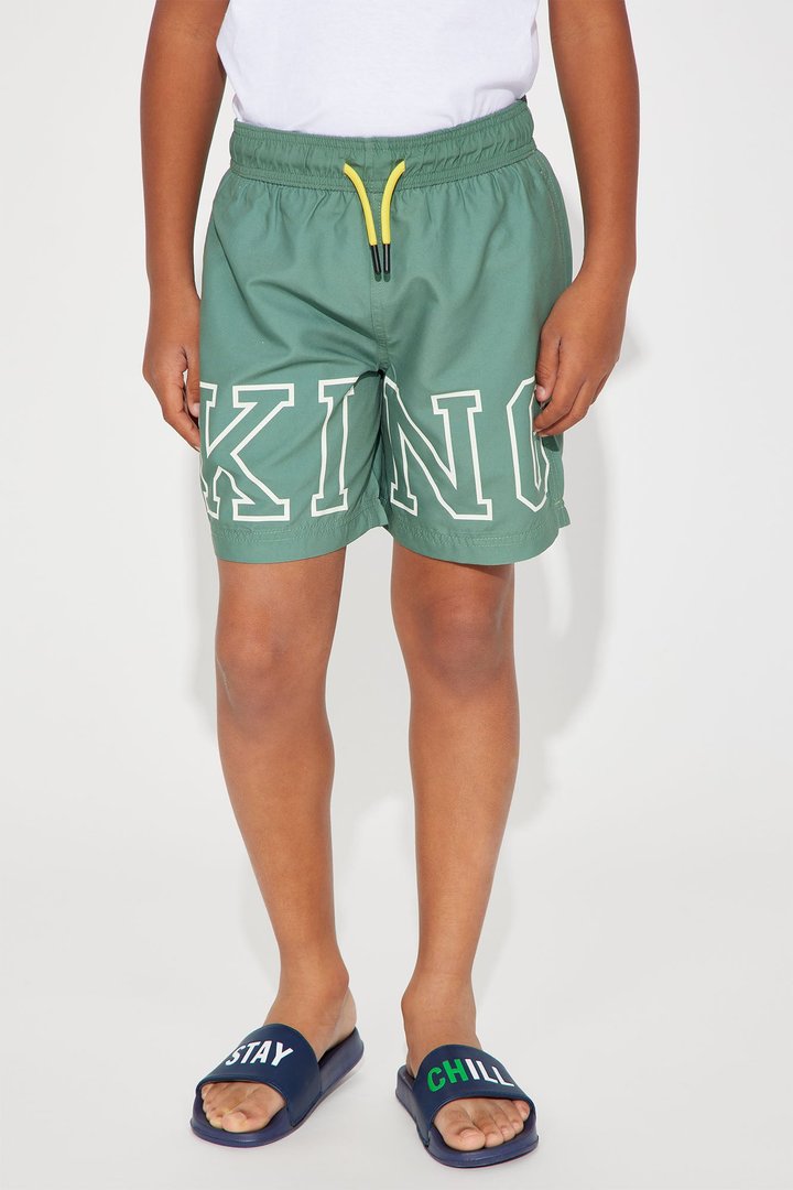 Mini I'm A King Swim Trunk - Green