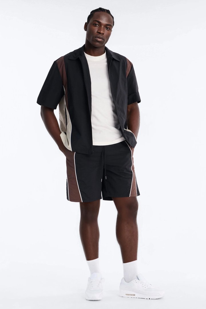 Relaxed Osaka Block Short - Black/Brown