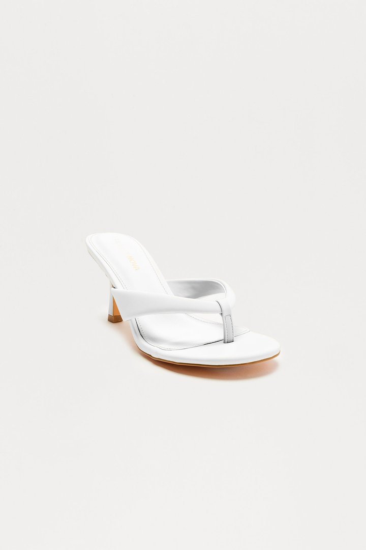 Elma Thong Mules - White