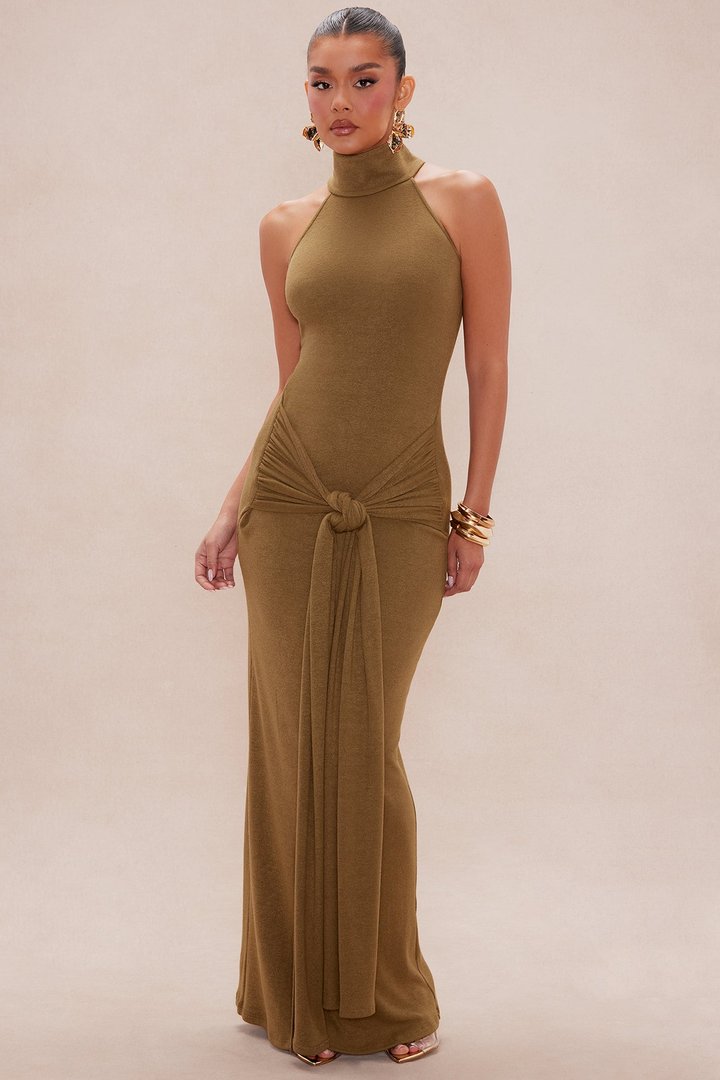 Miko Sweater Maxi Dress - Olive