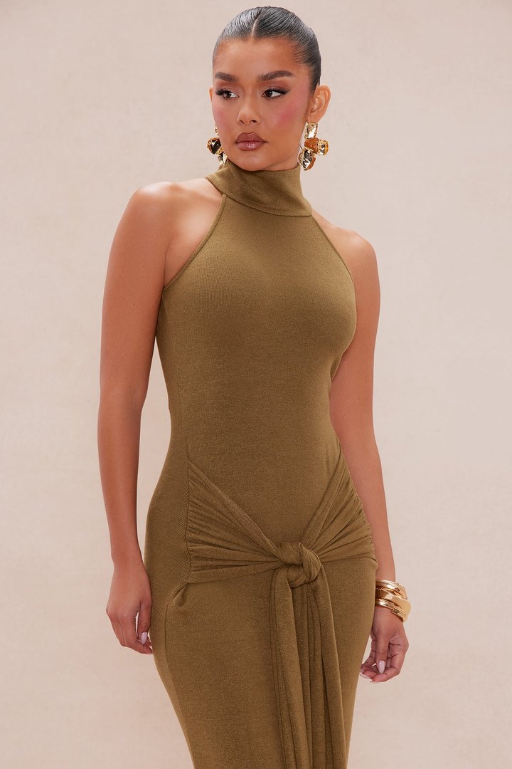 Miko Sweater Maxi Dress - Olive