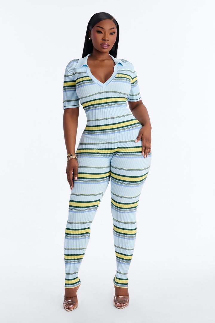 Caffeine Energized Jumpsuit - Blue/combo