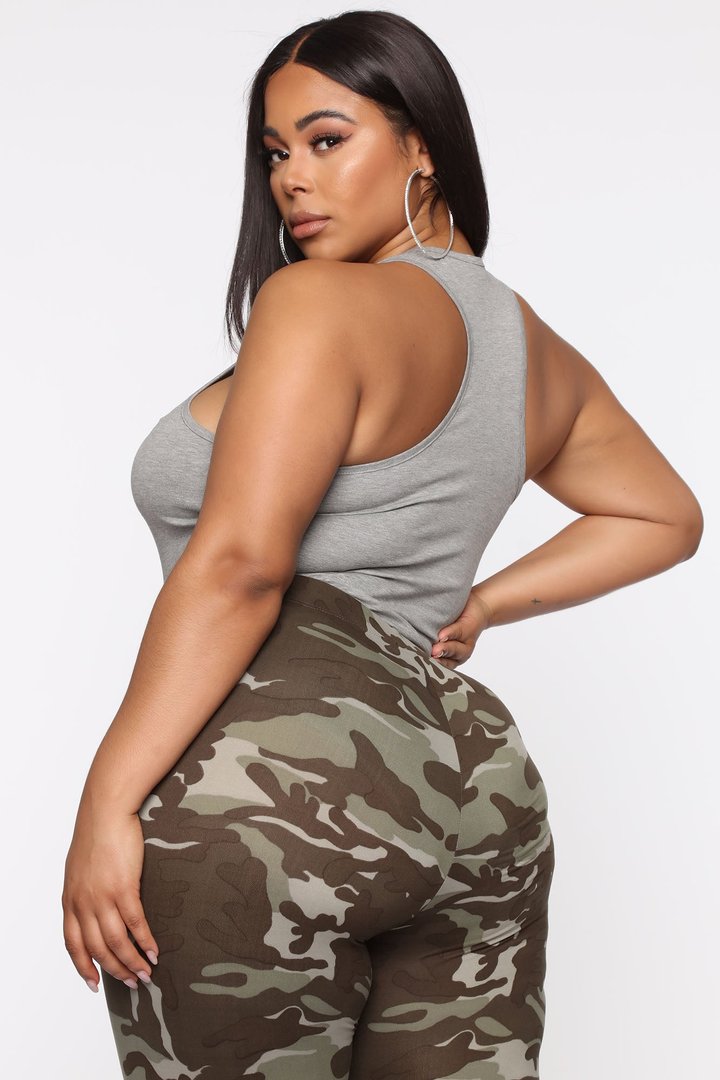 Divine Basic Tank Bodysuit - Heather Grey