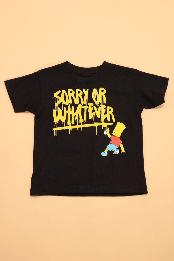 Mini Bart Simpson Sorry Tee - Black
