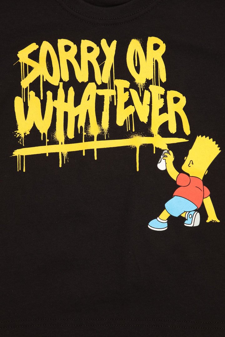 Mini Bart Simpson Sorry Tee - Black