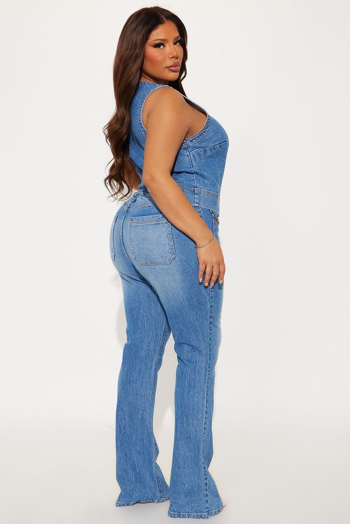 Lorena Denim Pant Set - Medium Wash