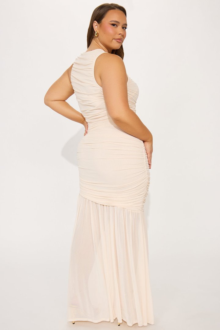 Kendall Ruched Maxi Dress - Cream