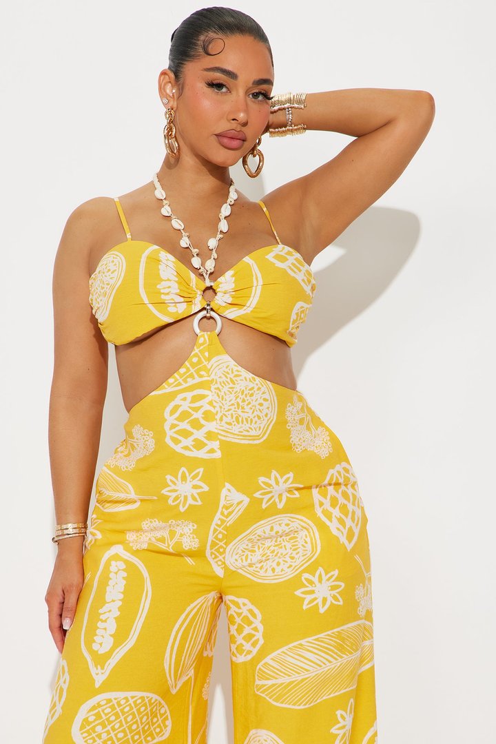 Island Love Jumpsuit - Yellow/combo