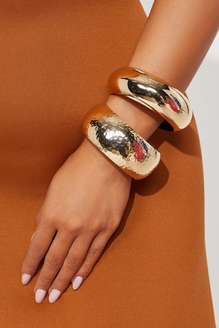 Make Some Noise 2 Piece Bangle Set - Gold