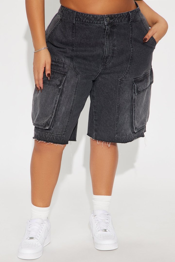Parker Denim Cargo Jorts - Black Wash