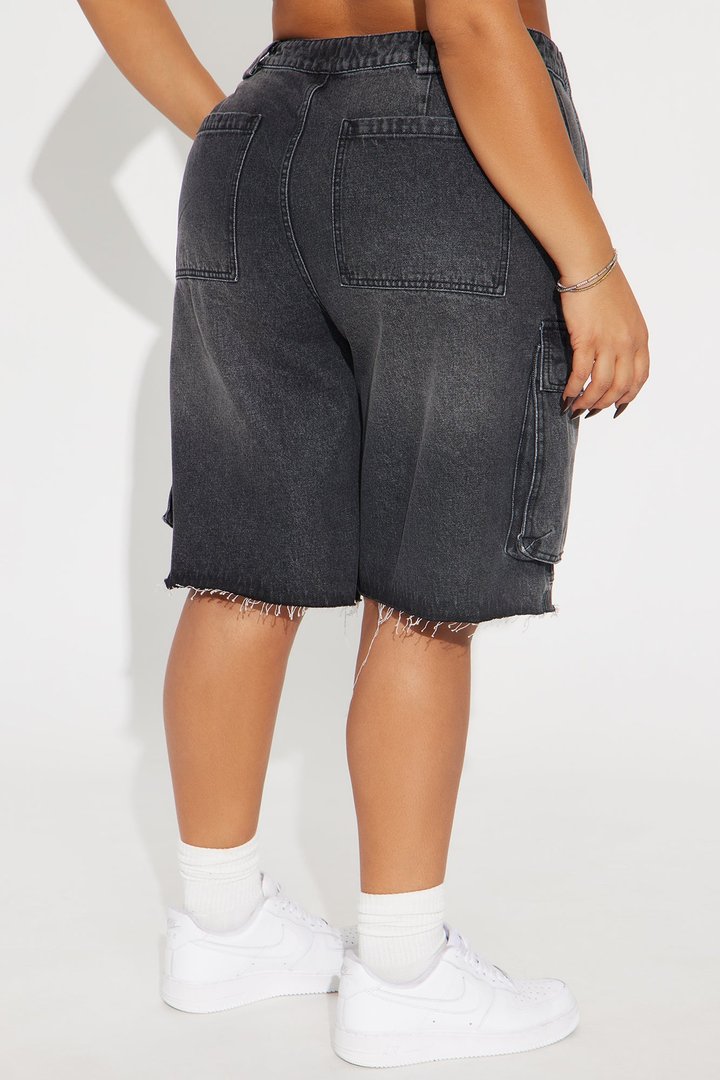 Parker Denim Cargo Jorts - Black Wash