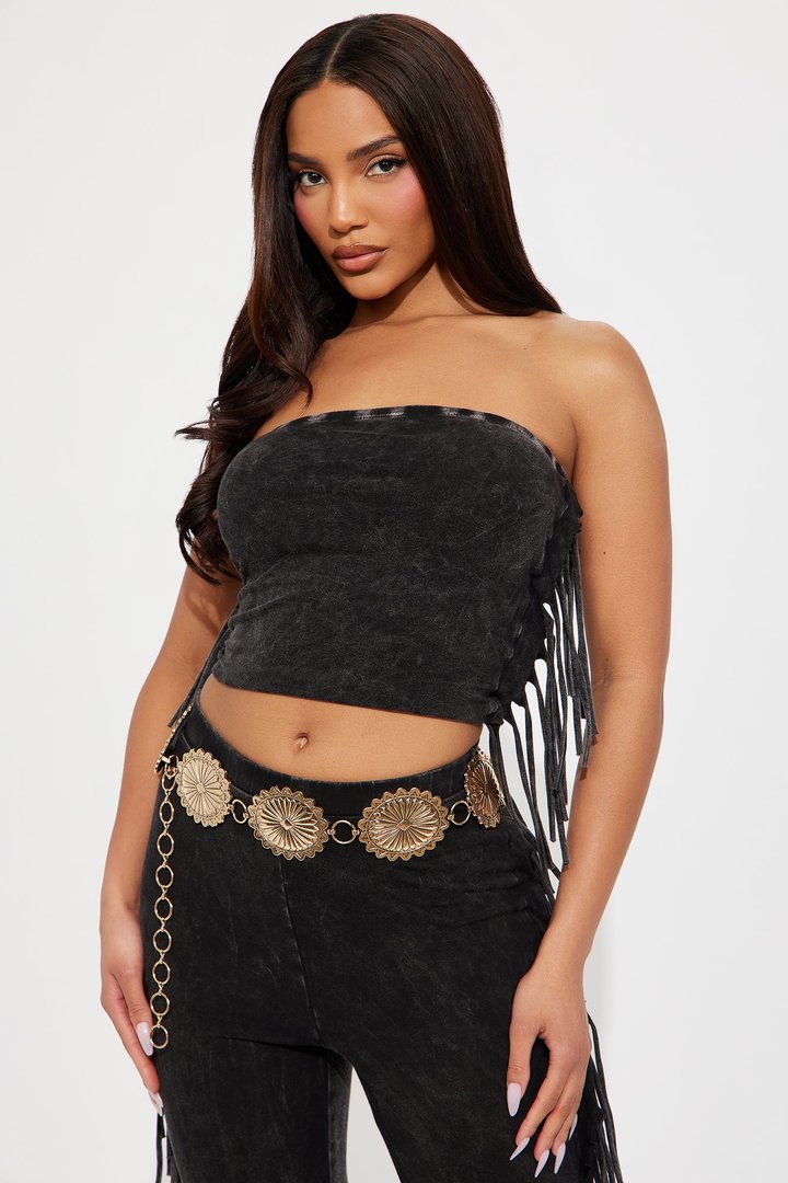 Oval Concho Chain Belt - Gold