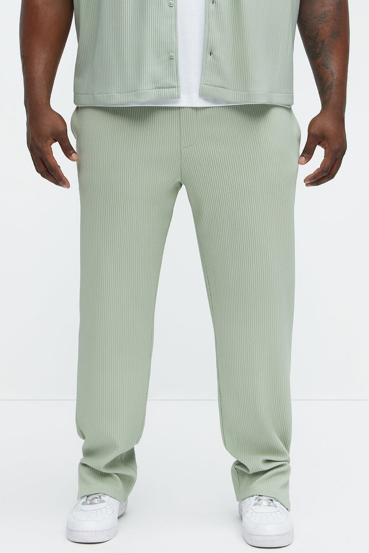 Show Up Slim Slit Pants - Sage