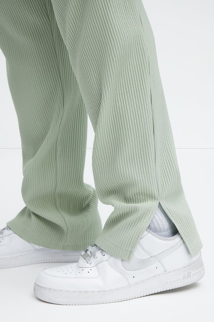 Show Up Slim Slit Pants - Sage