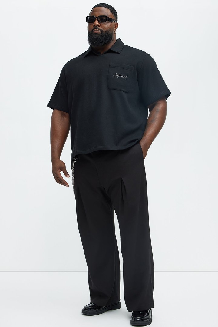 Tayson Happy Mistake Short Sleeve Polo - Black