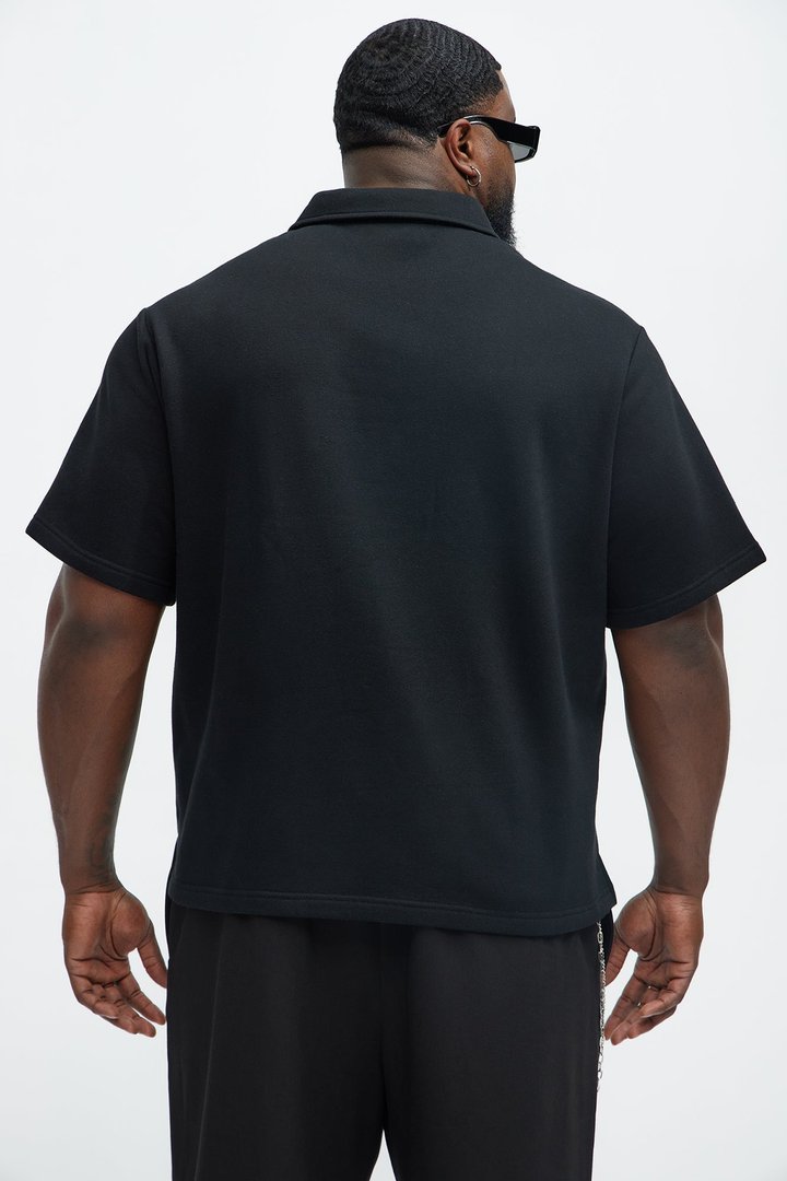 Tayson Happy Mistake Short Sleeve Polo - Black