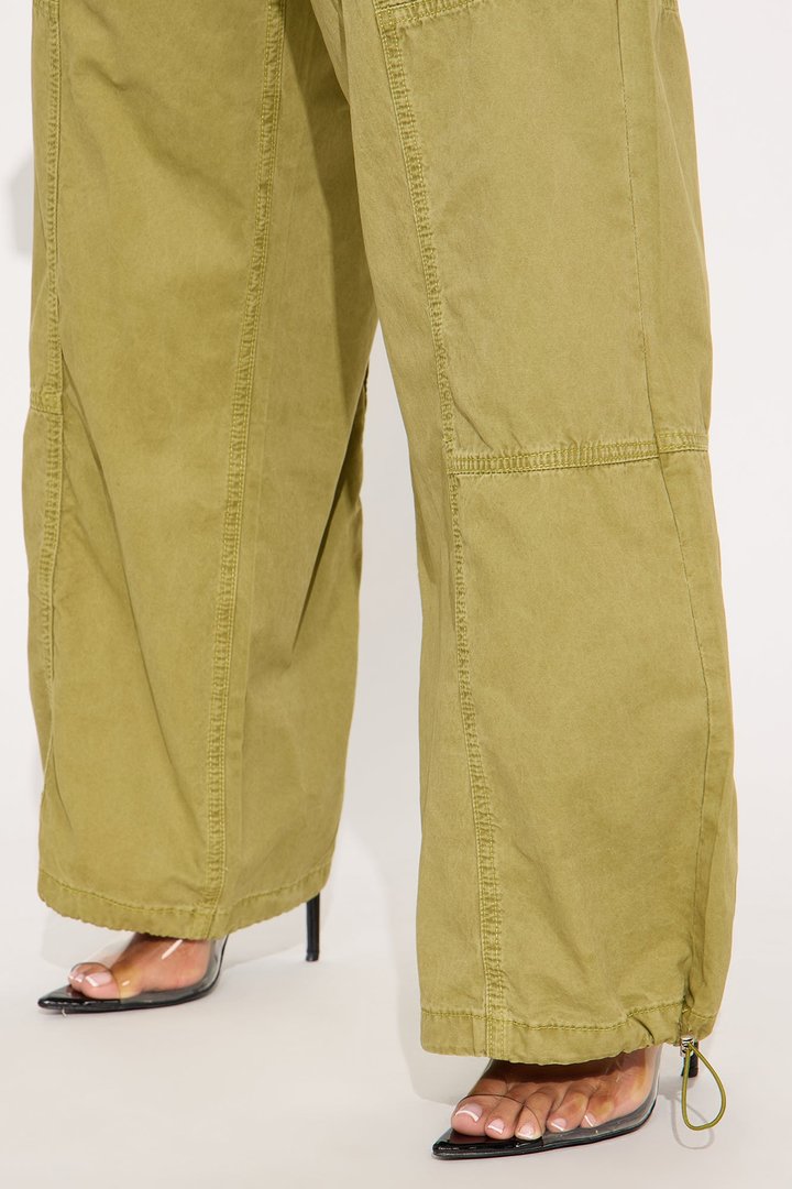 Olivia Wide Leg Jogger - Olive