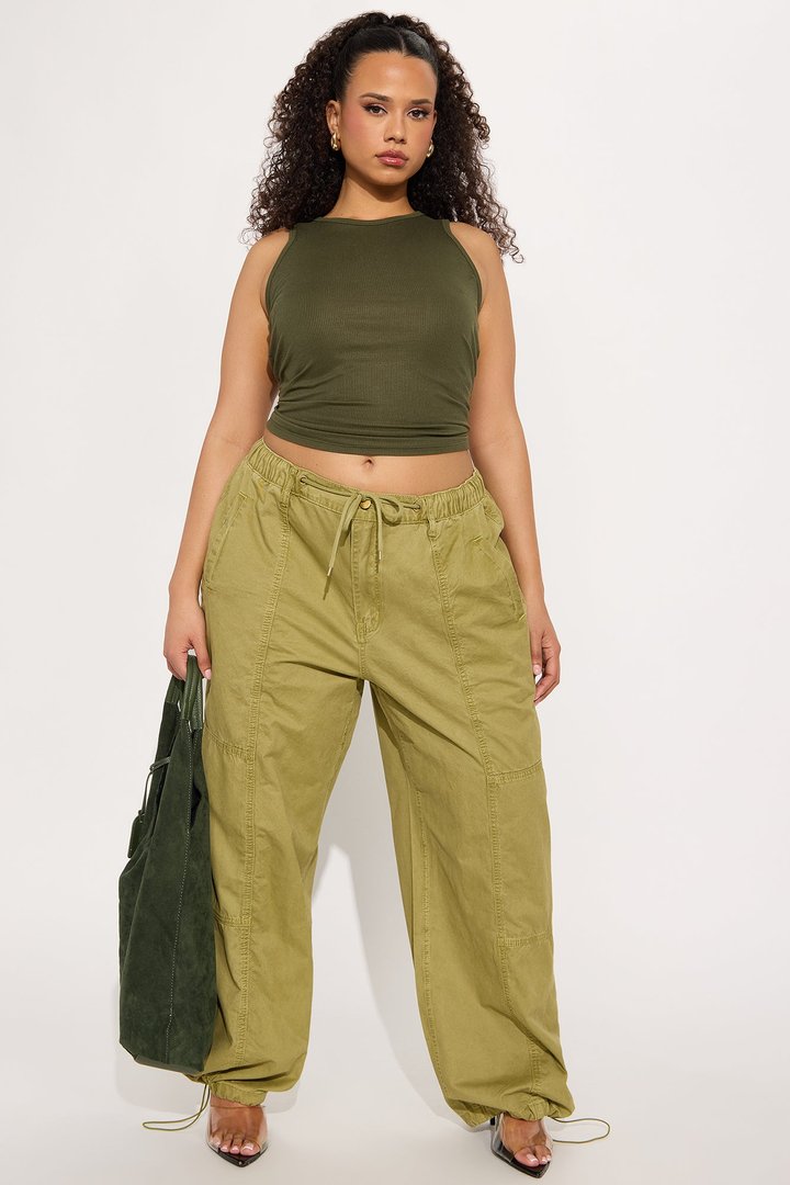 Olivia Wide Leg Jogger - Olive