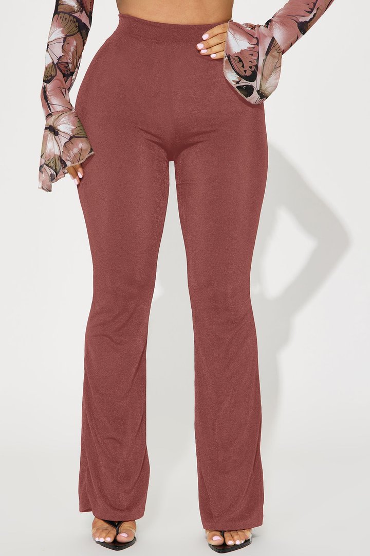 Slinky Girl Flare Pant - Rust