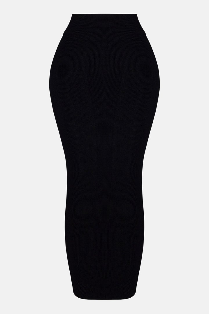 Makena Snatched Maxi Skirt - Black