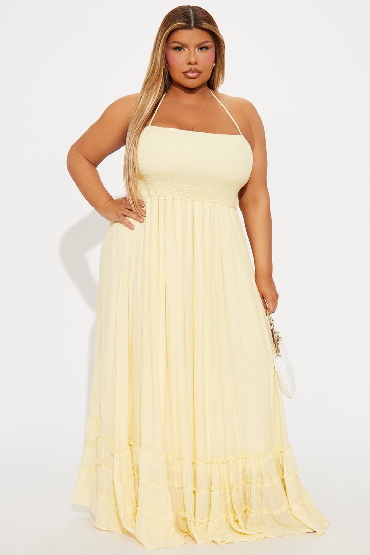 Hayley Halter Maxi Dress - Yellow