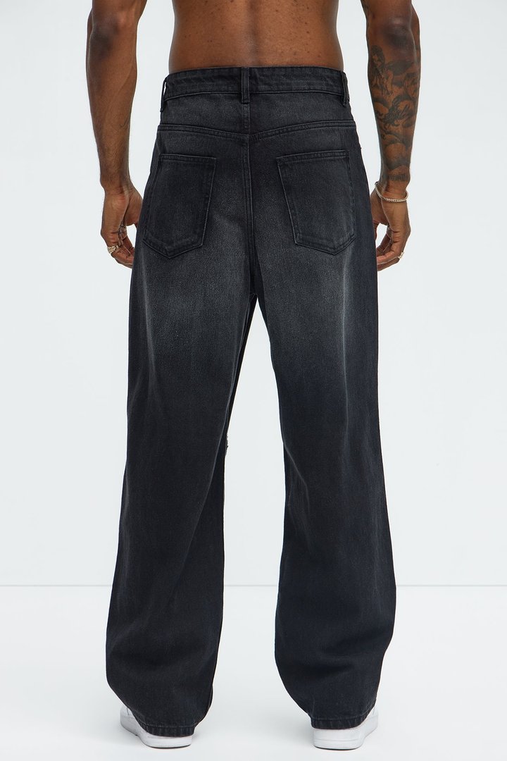 Alvarez Distressed Baggy Jeans - Black Wash