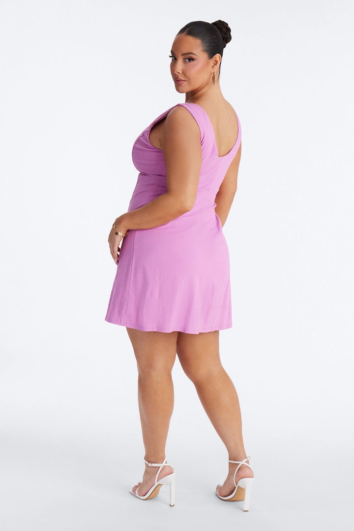 Charlee Sleeveless Stretch Linen Mini Dress - Orchid