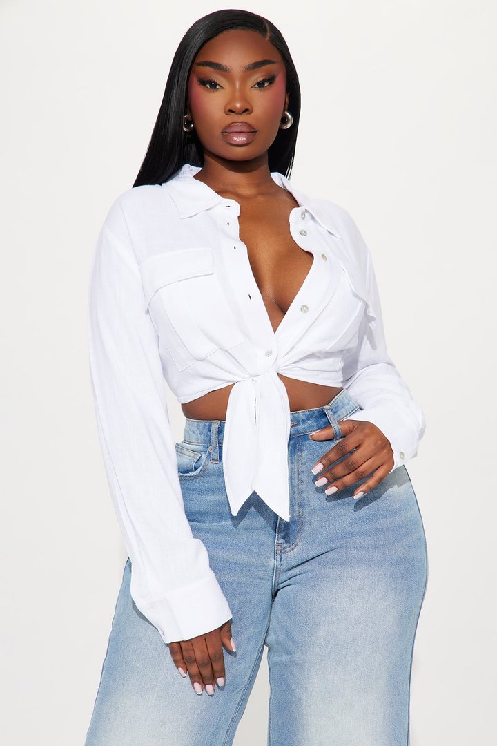 On Your Mind Linen Shirt - White