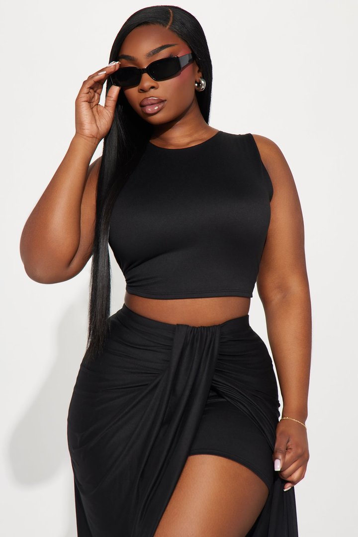 Lanie Maxi Skirt Set - Black