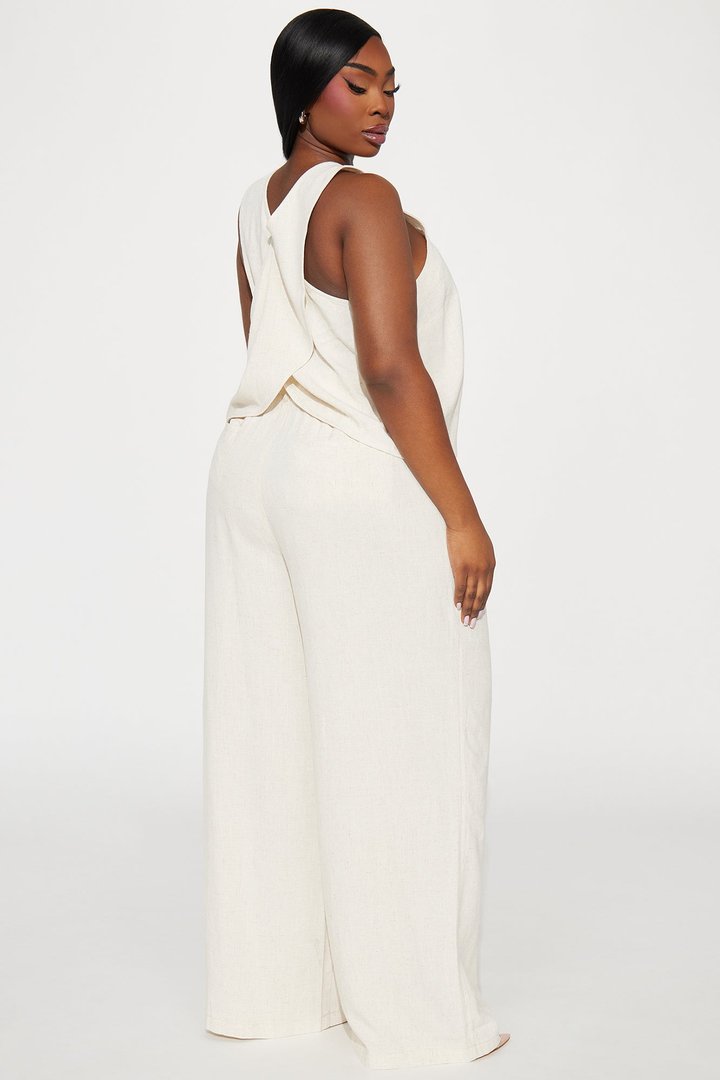 Lory Linen Pant Set - Oatmeal