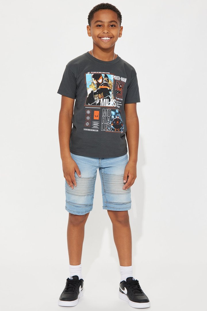 Mini Spiderman Miles Morales Tee - Charcoal