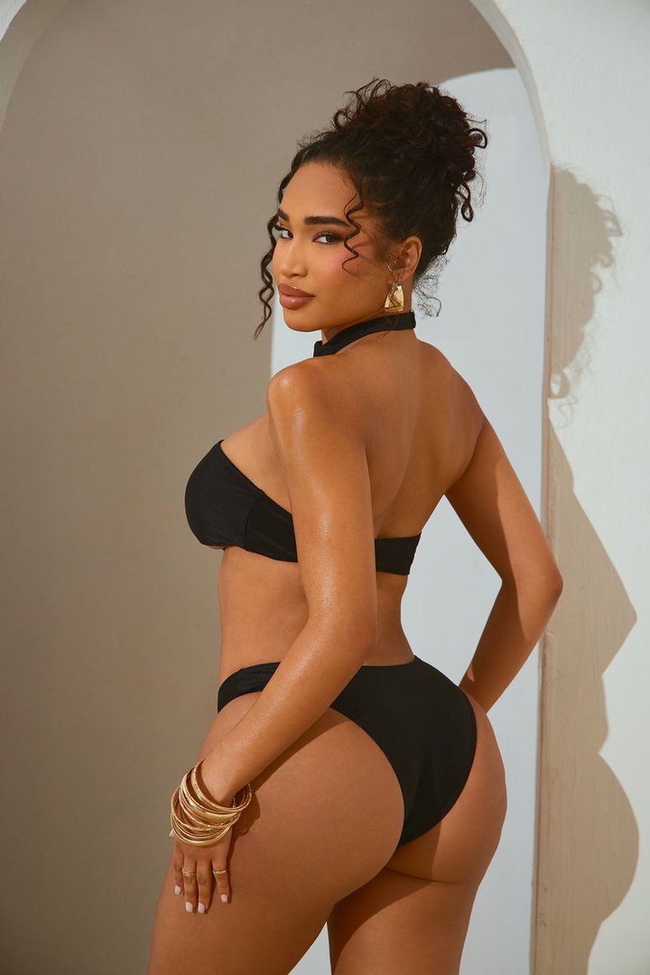 Marisela 1 Piece Monokini Swimsuit - Black