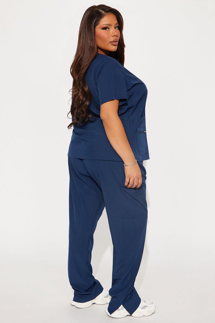 Essential 4 Way Stretch Scrub Uniform Set - Navy