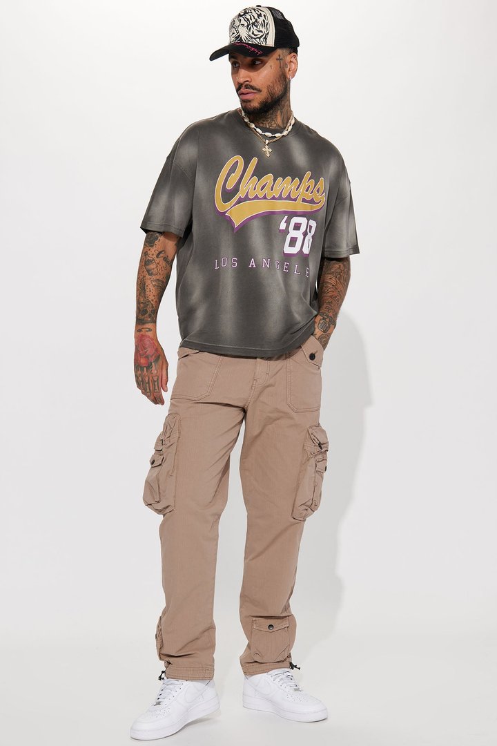 Eighty Eight Champs Oversized Short Sleeve Tee - Grey