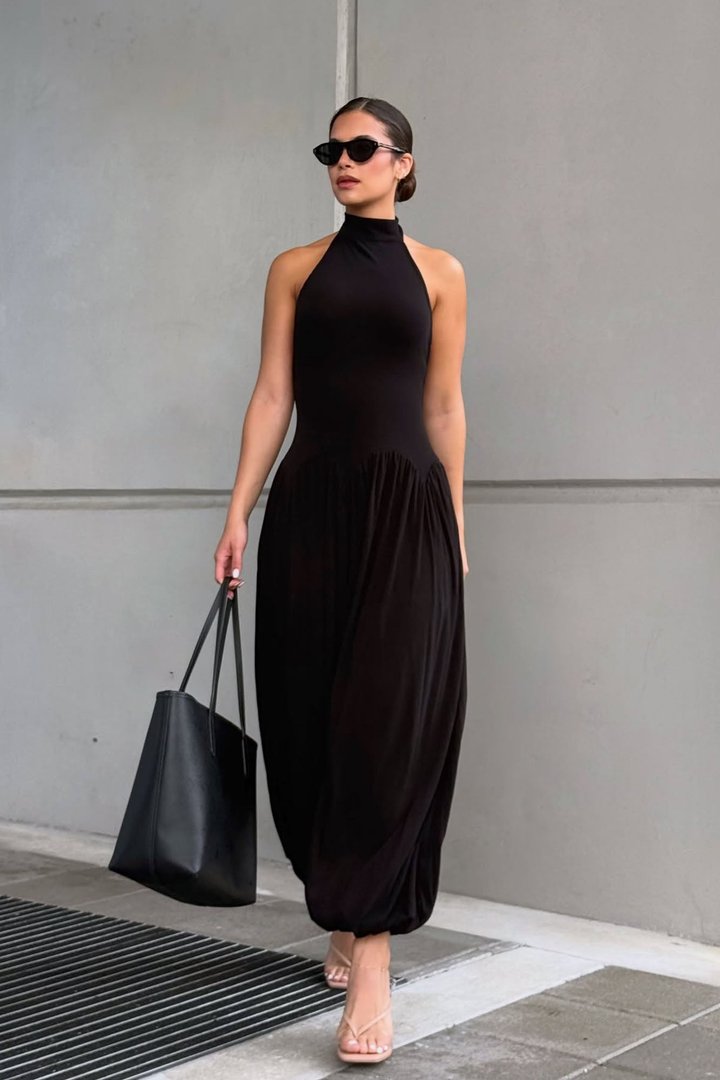Haze Balloon Wide Leg Jumpsuit - Black