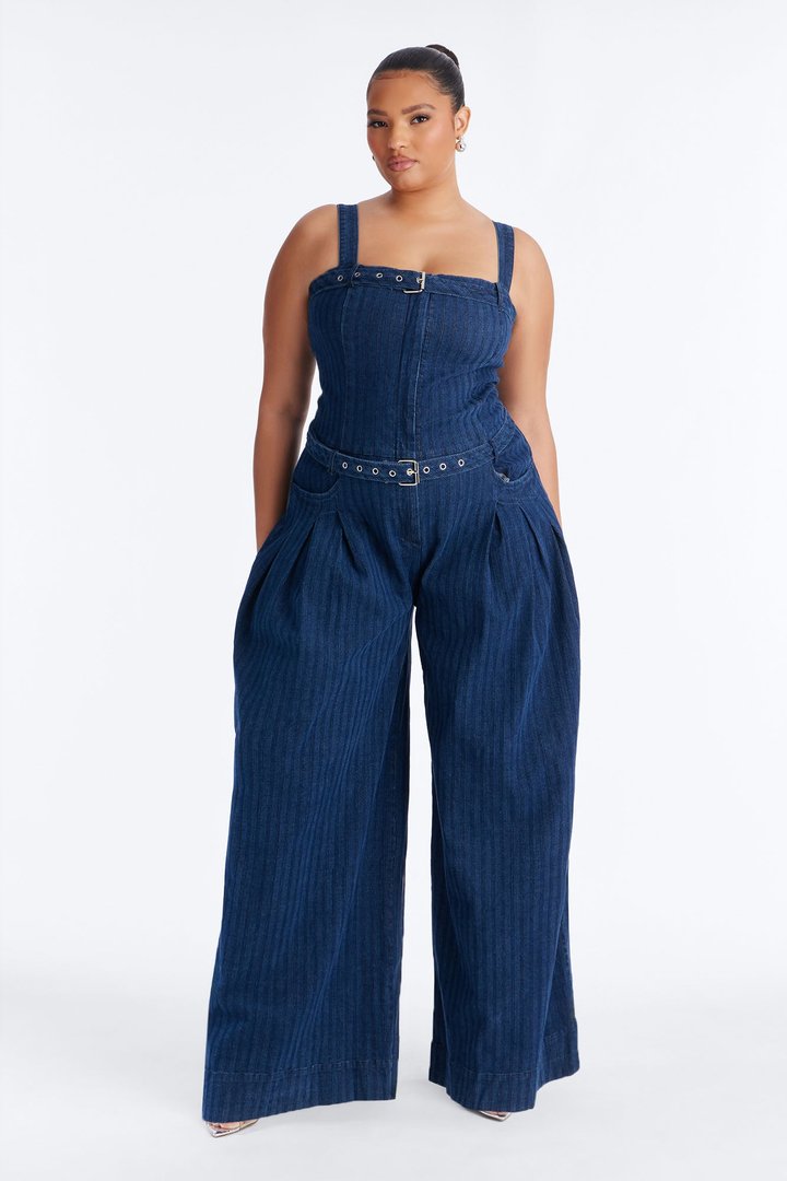 Aubrey Denim Jumpsuit - Dark Wash