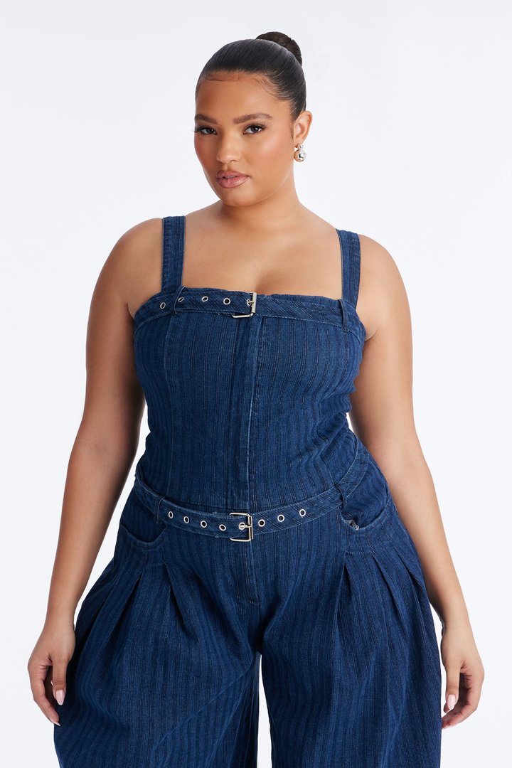 Aubrey Denim Jumpsuit - Dark Wash