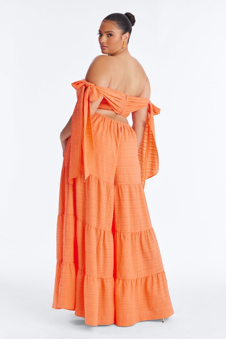 Montego Bay Off Shoulder Jumpsuit - Orange