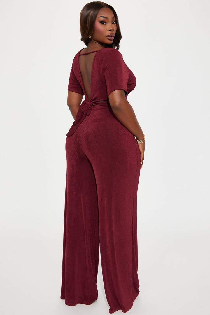 Stiletto Chic Pant Set - Wine